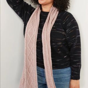 Pink Cable Knit Scarf